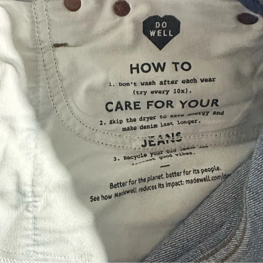 Madewell Jeans Womens Size 26 Straight Blue Denim Stretch The MomJean High Rise